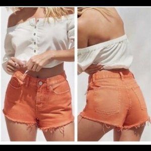 BDG Orange Girlfriend High Rise Orange Shorts 29